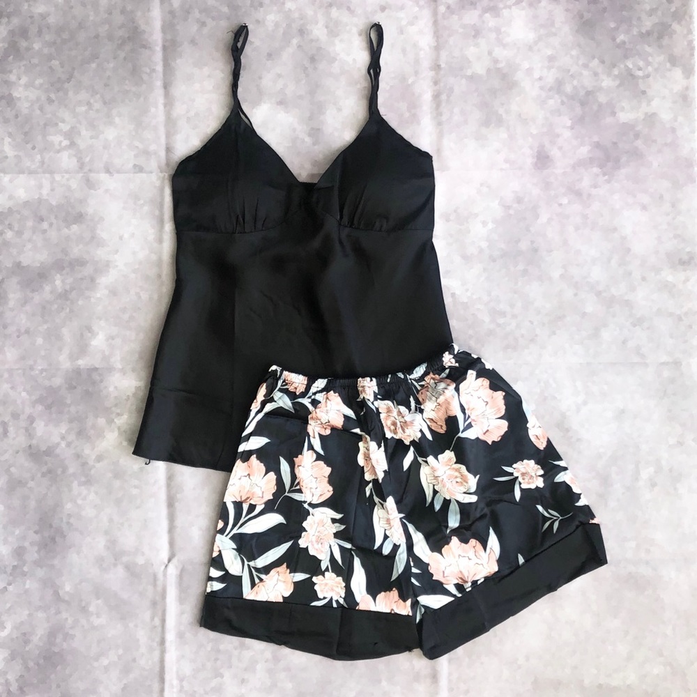 Black Satin pajamas set